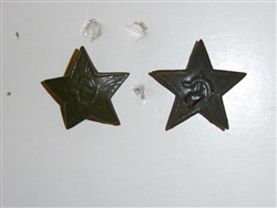b5273 WW 2 Soviet Russian OD Cap Badge Star Hammer and Sickle B3D33