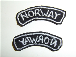 b5284 WW 2 Norway Navy tab white on black C10A8