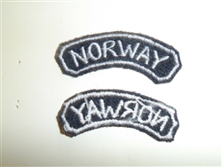 b5285 WW 2 Norway Air Force tab white on gray C10A8