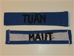 b8456 RVN South Vietnam Navy Name Tape TUAN IR9A