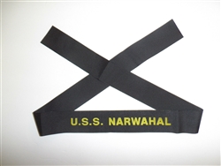 b9515 US Navy WW2 Cap Hat Tally U.S.S. Narwahal SS 167 Submarine Pearl IR32D