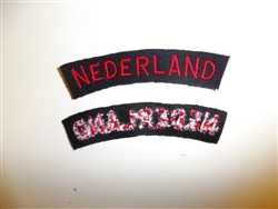 b9531 WW2 Dutch Netherlands Nederland Holland Navy red black tab C9A1