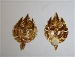 b0399 Vietnam Era LAOS Officers Visor Hat Emblem Gold IR12B
