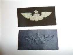 b8790 WW2 US Army Air Force Senior Pilot Wing Elasique wool silver bullion C18A3
