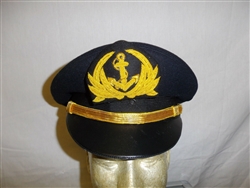 E0575-714 Vietnam RVN Navy Junior Officer Visor Hat Blue Size 7 1/4 W14T