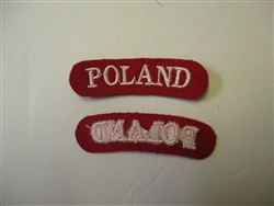 e0142p WW2 Polish Army Poland tabs pair red IR17E