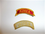 e1514 Korean War US Army tab Korea gold/yellow on red R21A3