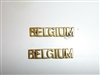 e1861p WW 2 Belgium Army brass shoulder titles pair C9A17