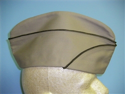 b0609-xL WWII US Army Officer Kahki Overseas cap Tan  (x-Large)