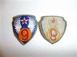 a0499 WW 2 US Army Air Force  9th Air Force Patch OD boarder R13A