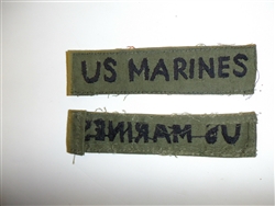 b1277 Vietnam USMC US Marines name tape on OD hand embroidered R7B