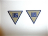 b2557p WW 2 US Civilian triangle collar patch pair R22E