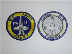 b3414 US Navy Blue Angels Demonstration Squadron patch F/A 18 Hornet blue IR19D