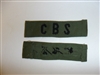 c0353 Vietnam era CBS name tape black on OD Fatigues R10E