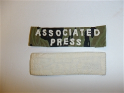 c0360 Vietnam era ASSOCIATED PRESS name tape white on tiger stripe R10E