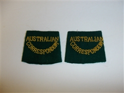 c0389p WW 2  Australian Correspondent Shoulder Tab slip on pair R10E