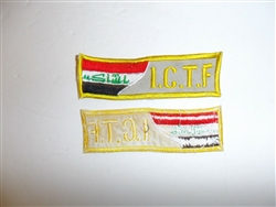 b4503 Iraq Counter Task Force with Arab script worn above the pocket IR18B