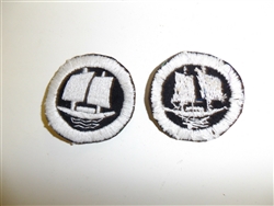 b4228 Vietnam RVN Navy Junk Force Beret badge embroidered Black white IR9A