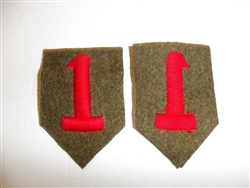 b4308  WW 1 US Army patch 1st Division Infantry hand embroidered Big Red 1 PC2