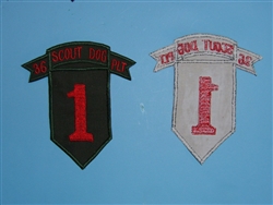 D026 Vietnam US Army 36th Scout Dog Platoon Red Tab patch