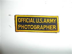 c0009 WW 2 Official US ARMY PHOTOGRAPHER Patch R10A