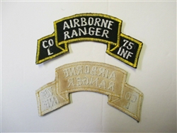 b6950 US Army Vietnam Airborne Ranger L Co Company 75th Infantry tab yellow