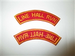 b7478 US Army Vietnam tab Line Hall RVN red yellow IR37B