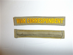 c0167 WW2 US Civilian War Correspondent Tab Khaki R10C