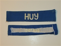 b8458 RVN South Vietnam Navy Name Tape HUY IR9A