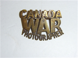 c0260s WW2 Civilian Canada War Photographer Brass Badge single R10D