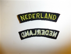 b9532 WW2 Dutch Netherlands Nederland Holland Army yellow black tab C9A2