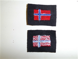b5288 WW 2 Norway Navy Arm Shield Norwegian Flag on Black C10A10