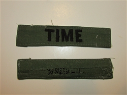 c0474 Vietnam Era Correspondent TIME name tape black on OD R10D