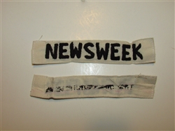 c0480 Vietnam Era Correspondent NEWSWEEK name tape black on white R10D