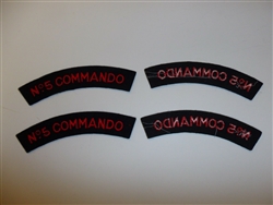 e1726 WW2 British Army No 5 Number Commando shoulder tabs pair R21C4