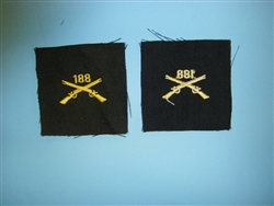 b00961-188 WWII US Army Officers Infantry Crossed Rifles cloth 188th elastique A10A14