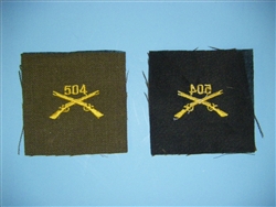 b0700-504 WWII US Army Officers Infantry Crossed Rifles cloth 504th C10