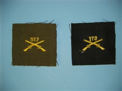 b0700-517 WWII US Army Officers Infantry Crossed Rifles cloth 517th C10