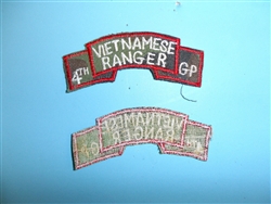 b2129 RVN Vietnam Army Vietnamese Ranger tab on camo 4th GP group IR10E