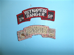 b2131 RVN Vietnam Army Vietnamese Ranger tab on black 5th GP group IR10E