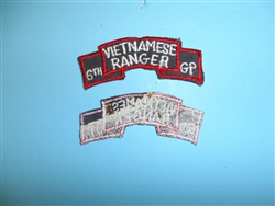 b2134 RVN Vietnam Army Vietnamese Ranger tab on black 6th GP group IR10E