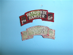 b2135 RVN Vietnam Army Vietnamese Ranger tab on camo 7th GP group IR10E