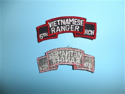 b2159 RVN Vietnam Army Vietnamese Ranger tab on black 6th RCN recon IR10E