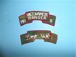 b2202 RVN Vietnam Army Vietnamese Ranger tab on camo MR II hnd emb skny IR10E