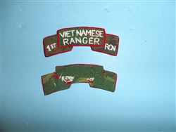 b2205 RVN Vietnam Army Vietnamese Ranger tab on camo 1st RCN hnd emb skny IR10E
