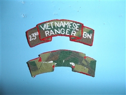 b2218 RVN Vietnam Army Vietnamese Ranger tab on camo 23rd BN hnd emb skny IR10E