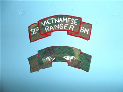 b2220 RVN Vietnam Army Vietnamese Ranger tab on camo 31st BN hnd emb skny IR10E