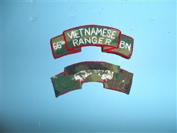 b2227 RVN Vietnam Army Vietnamese Ranger tab on camo 66th BN hnd emb skny IR10E