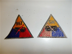e2484 WW2 US Army Armored 967 Tank Battalion Triangle patch Division Corps R24A