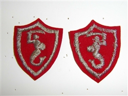 e4187 WW 2 Polish Army 2nd Corps Patch Poland red silver bullion IR18T